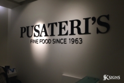 Lobby Sign Made with 3D Dimensional Letters for Pusateri's in Toronto