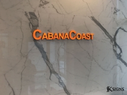 Lit acrylic lobby sign at CabanaCoast in Mississauga