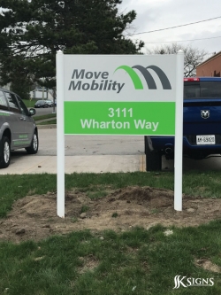 Post and Panel Sign for Move Mobility in Mississauga