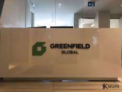 Lobby Sign for Greenfield in Toronto