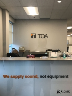 Lobby Sign for TOA in Mississauga