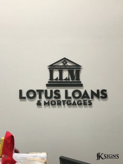 Lobby Sign For Lotus Loans