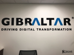 Lobby Sign Installed For Gibraltar Solutions In Mississauga