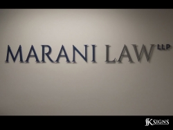 Lobby Sign At Marani Law In Toronto