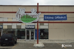 Building Sign for Tail Blazers Installed in Etobicoke