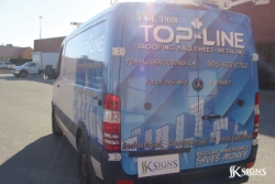 Vehicle Wrap Installed for Top-Line - Roofing &amp; Sheet Metal Company