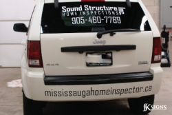 Home Inspection Company Rear Window &amp; Bumper Vehicle Lettering