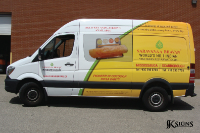 Van wrap for a restaurant in Mississauga