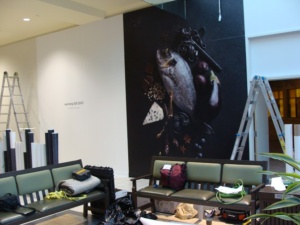 Installation of Pusateri's Hoarding Wall Graphics