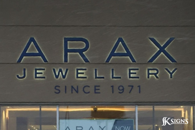 Arax Jewellery - Channel Letters in Toronto