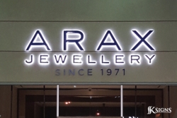 Halo lit channel letters installed in Toronto