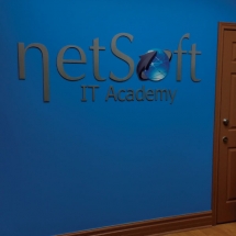 Lobby Sign - Metal Dimensional Letters for Net Soft IT Academy