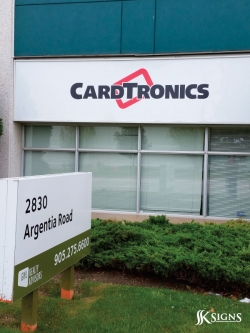 Fascia Graphics Installed for Cardtronics in Mississauga