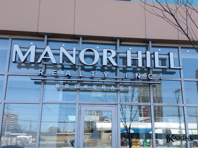 Channel Letters Installed for Manor Hill Realty in Toronto