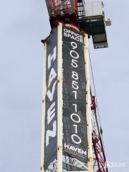 Large Banner Installed on a Crane in Toronto