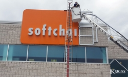 Installing Sign for Softchoice in Oakville