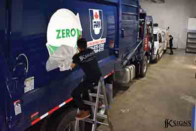 Truck graphics installation for U PACK in Mississauga
