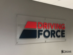 Lobby sign installed for Driving Force in Mississauga